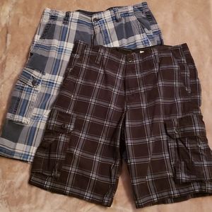 Mens board shorts plaid size 34-2 pairs